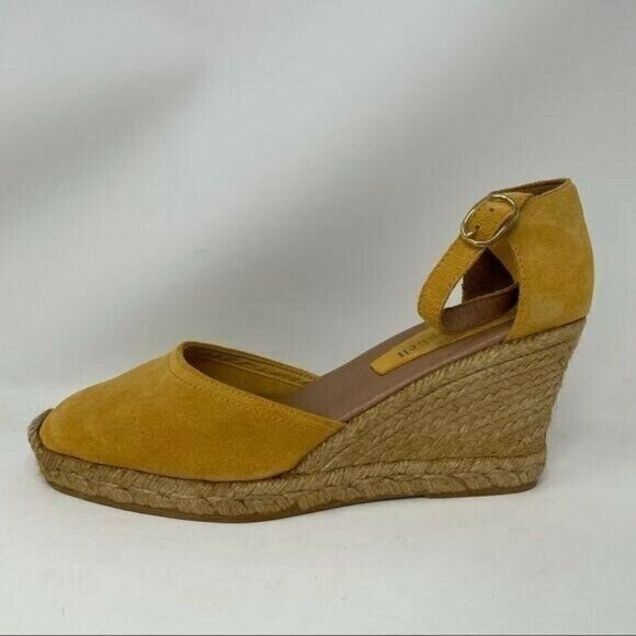 Jeffrey Campbell Sandals Wedge Heels Yellow Suede Espadrille EU 40 Size 10 9.5 - Picture 12 of 13